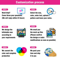 6 10 15 20FT Tall DRIVE THRU Waving Inflatable Tube Man(Blower Not Included)