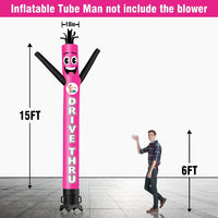6 10 15 20FT Tall DRIVE THRU Waving Inflatable Tube Man(Blower Not Included)