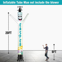 6 10 15 20FT Tall Easter Service Waving Inflatable Tube Man(Blower Not Included)
