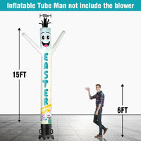 6 10 15 20FT Tall Easter Service Waving Inflatable Tube Man(Blower Not Included)