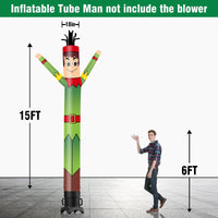 6 10 15 20FT Tall Elf Waving Inflatable Tube Man(Blower Not Included)