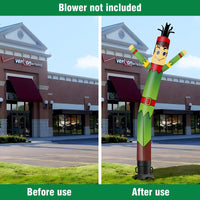 6 10 15 20FT Tall Elf Waving Inflatable Tube Man(Blower Not Included)