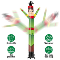 6 10 15 20FT Tall Elf Waving Inflatable Tube Man(Blower Not Included)