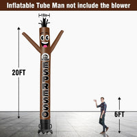 6 10 15 20FT Tall Espresso Waving Inflatable Tube Man(Blower Not Included)