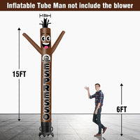 6 10 15 20FT Tall Espresso Waving Inflatable Tube Man(Blower Not Included)