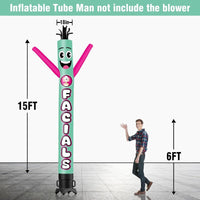 6 10 15 20FT Tall Facials Waving Inflatable Tube Man(Blower Not Included)