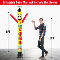 6 10 15 20FT Tall Farm Fresh Eggs Waving Inflatable Tube Man(Blower Not Included)