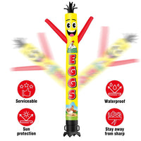 6 10 15 20FT Tall Farm Fresh Eggs Waving Inflatable Tube Man(Blower Not Included)