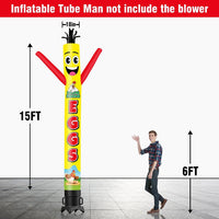 6 10 15 20FT Tall Farm Fresh Eggs Waving Inflatable Tube Man(Blower Not Included)