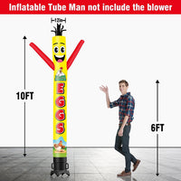 6 10 15 20FT Tall Farm Fresh Eggs Waving Inflatable Tube Man(Blower Not Included)