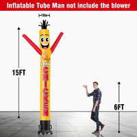 6 10 15 20FT Tall Fried Chicken Waving Inflatable Tube Man(Blower Not Included)