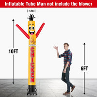 6 10 15 20FT Tall Fried Chicken Waving Inflatable Tube Man(Blower Not Included)