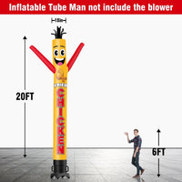 6 10 15 20FT Tall Fried Chicken Waving Inflatable Tube Man(Blower Not Included)