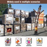 6 10 15 20FT Tall Firewood Waving Inflatable Tube Man(Blower Not Included)