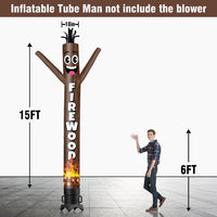 6 10 15 20FT Tall Firewood Waving Inflatable Tube Man(Blower Not Included)