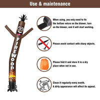 6 10 15 20FT Tall Firewood Waving Inflatable Tube Man(Blower Not Included)