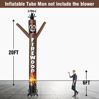 6 10 15 20FT Tall Firewood Waving Inflatable Tube Man(Blower Not Included)