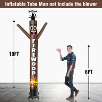 6 10 15 20FT Tall Firewood Waving Inflatable Tube Man(Blower Not Included)