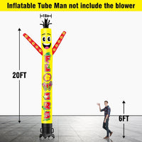 6 10 15 20FT Tall Flower Waving Inflatable Tube Man(Blower Not Included)