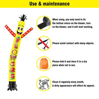 6 10 15 20FT Tall Flower Waving Inflatable Tube Man(Blower Not Included)