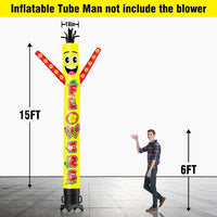 6 10 15 20FT Tall Flower Waving Inflatable Tube Man(Blower Not Included)