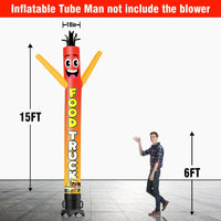 6 10 15 20FT Tall Food Truck Waving Inflatable Tube Man(Blower Not Included)