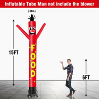 6 10 15 20FT Tall Food Waving Inflatable Tube Man(Blower Not Included)