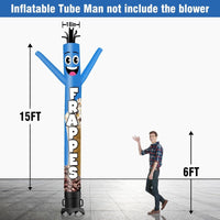 6 10 15 20FT Tall Frappes Waving Inflatable Tube Man(Blower Not Included)