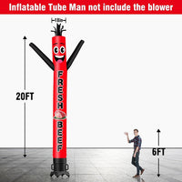 6 10 15 20FT Tall Fresh Beef Waving Inflatable Tube Man(Blower Not Included)