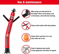 6 10 15 20FT Tall Fresh Beef Waving Inflatable Tube Man(Blower Not Included)