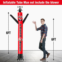 6 10 15 20FT Tall Fresh Beef Waving Inflatable Tube Man(Blower Not Included)
