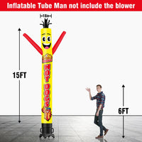 6 10 15 20FT Tall Fresh Hot Dogs Waving Inflatable Tube Man(Blower Not Included)