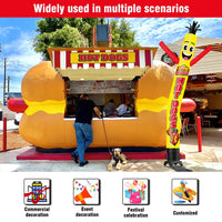6 10 15 20FT Tall Fresh Hot Dogs Waving Inflatable Tube Man(Blower Not Included)