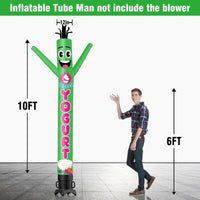 6 10 15 20FT Tall Frozen Yogurt Waving Inflatable Tube Man(Blower Not Included)