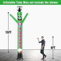 6 10 15 20FT Tall Frozen Yogurt Waving Inflatable Tube Man(Blower Not Included)