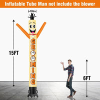 6 10 15 20FT Tall Grooming Waving Inflatable Tube Man(Blower Not Included)