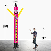 6 10 15 20FT Tall Hair & Beautiful Waving Inflatable Tube Man(Blower Not Included)