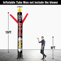 6 10 15 20FT Tall Hair Cuts Waving Inflatable Tube Man(Blower Not Included)