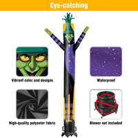 6 10 15 20FT Tall Halloween Witch Waving Inflatable Tube Man(Blower Not Included)