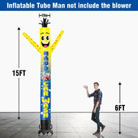 6 10 15 20FT Tall Hand Car Wash Waving Inflatable Tube Man(Blower Not Included)