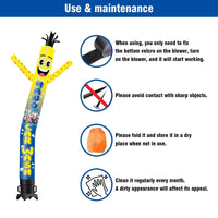 6 10 15 20FT Tall Hand Car Wash Waving Inflatable Tube Man(Blower Not Included)