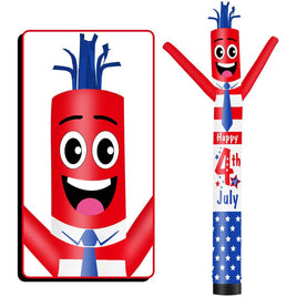 6 10 15 20FT Tall Happy 4th of July Waving Inflatable Tube Man(Blower Not Included)