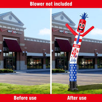 6 10 15 20FT Tall Happy 4th of July Waving Inflatable Tube Man(Blower Not Included)