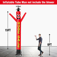 6 10 15 20FT Tall Huge Sale Waving Inflatable Tube Man(Blower Not Included)