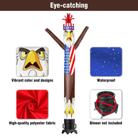 6 10 15 20FT Tall Independance Day Bald Eagle Waving Inflatable Tube Man(Blower Not Included)