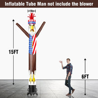 6 10 15 20FT Tall Independance Day Bald Eagle Waving Inflatable Tube Man(Blower Not Included)