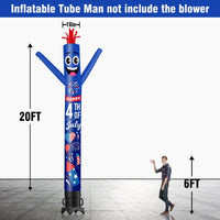 6 10 15 20FT Tall Independance Day Fireworks Waving Inflatable Tube Man(Blower Not Included)