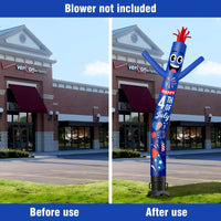6 10 15 20FT Tall Independance Day Fireworks Waving Inflatable Tube Man(Blower Not Included)