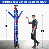 6 10 15 20FT Tall Independance Day Fireworks Waving Inflatable Tube Man(Blower Not Included)
