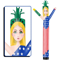 6 10 15 20FT Tall Independance Day Statue of Liberty Waving Inflatable Tube Man(Blower Not Included)